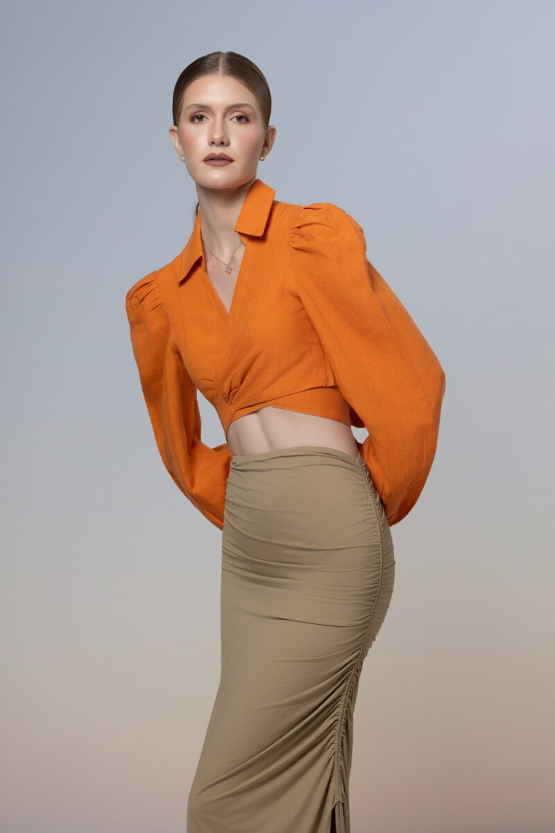 Camisa Cropped Málaga - Coral, XS