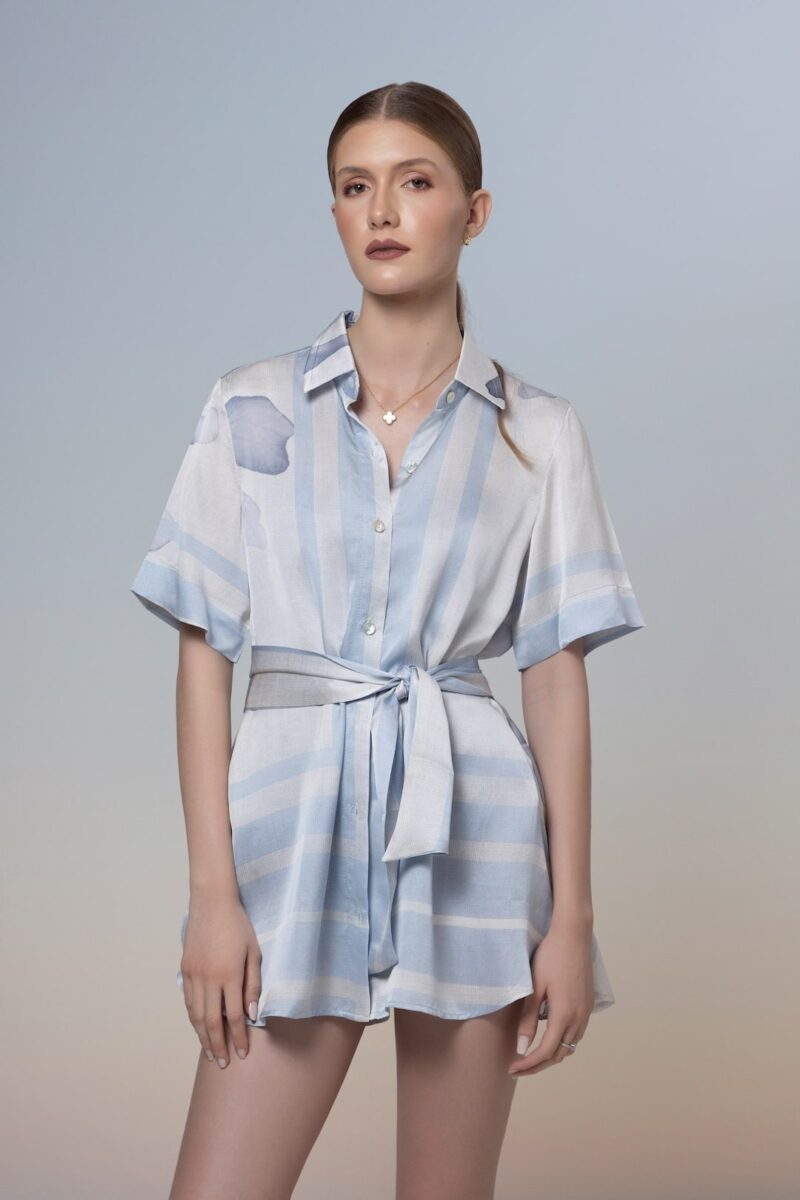 Camisa Lenço Coral - Estampa Azul, XS